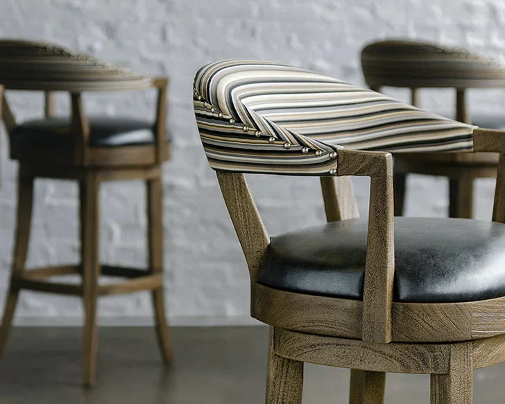 Palecek chairs wooden with leather