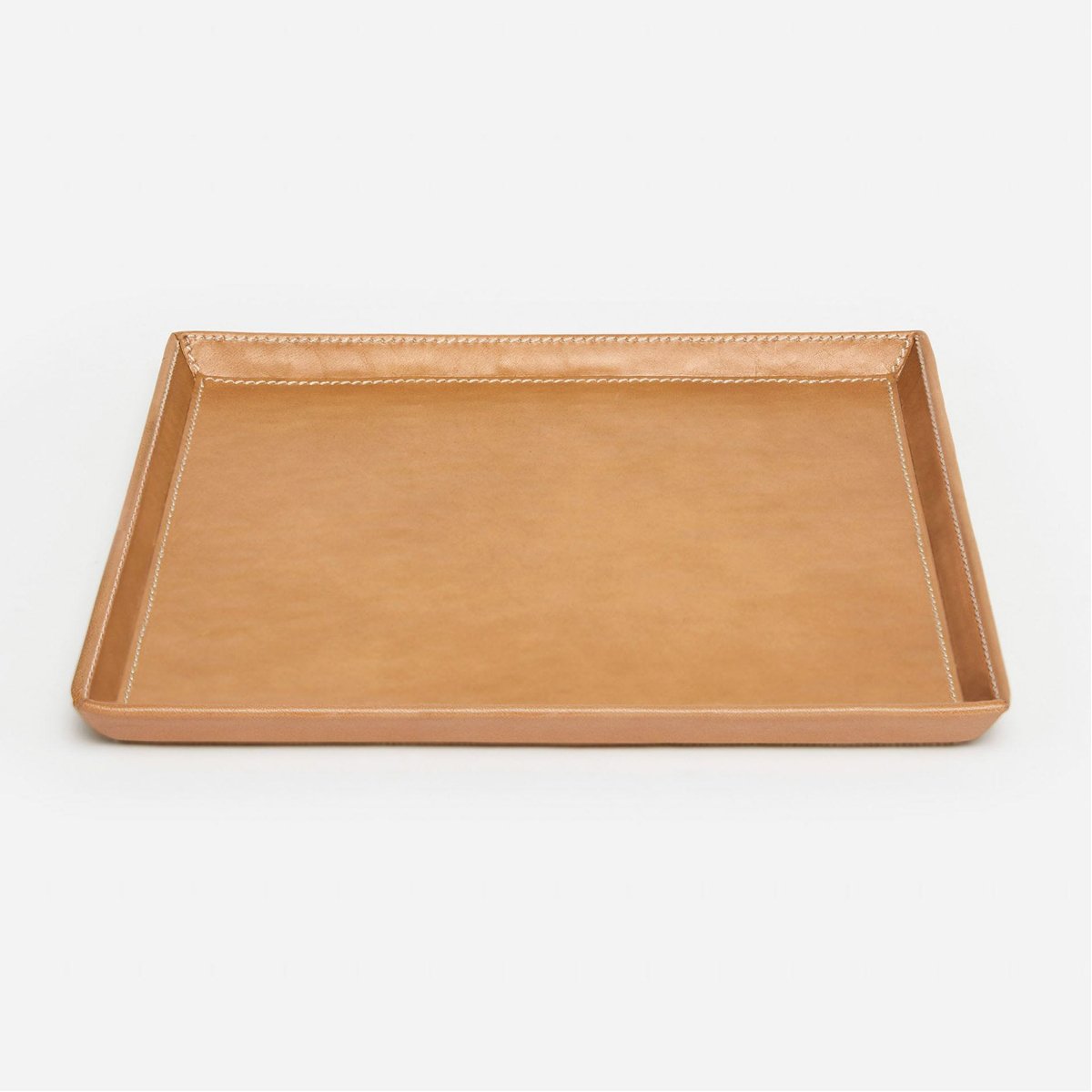 Pigeon and Poodle Marcel Full-Grain Leather Square Tray, Pack of 2