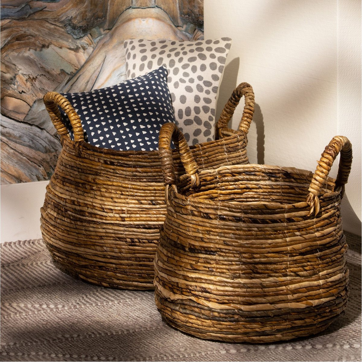 Pigeon and Poodle Valencia Round Nested Baskets, 2-Piece Set