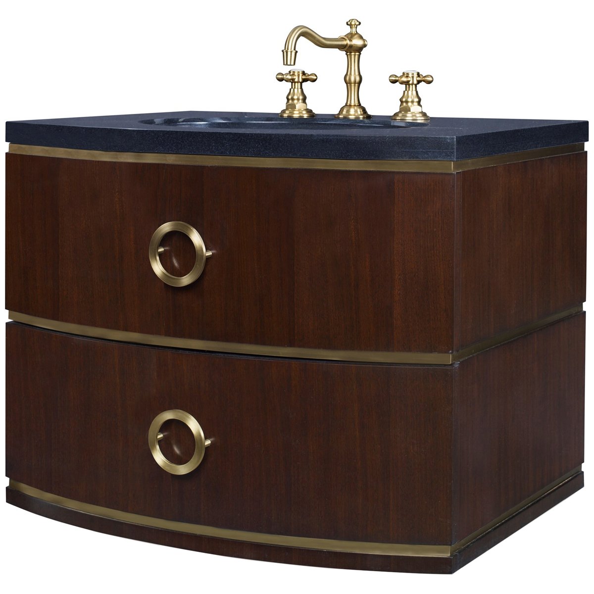 Ambella Home Cirque Wall Sink Chest - Dark Walnut