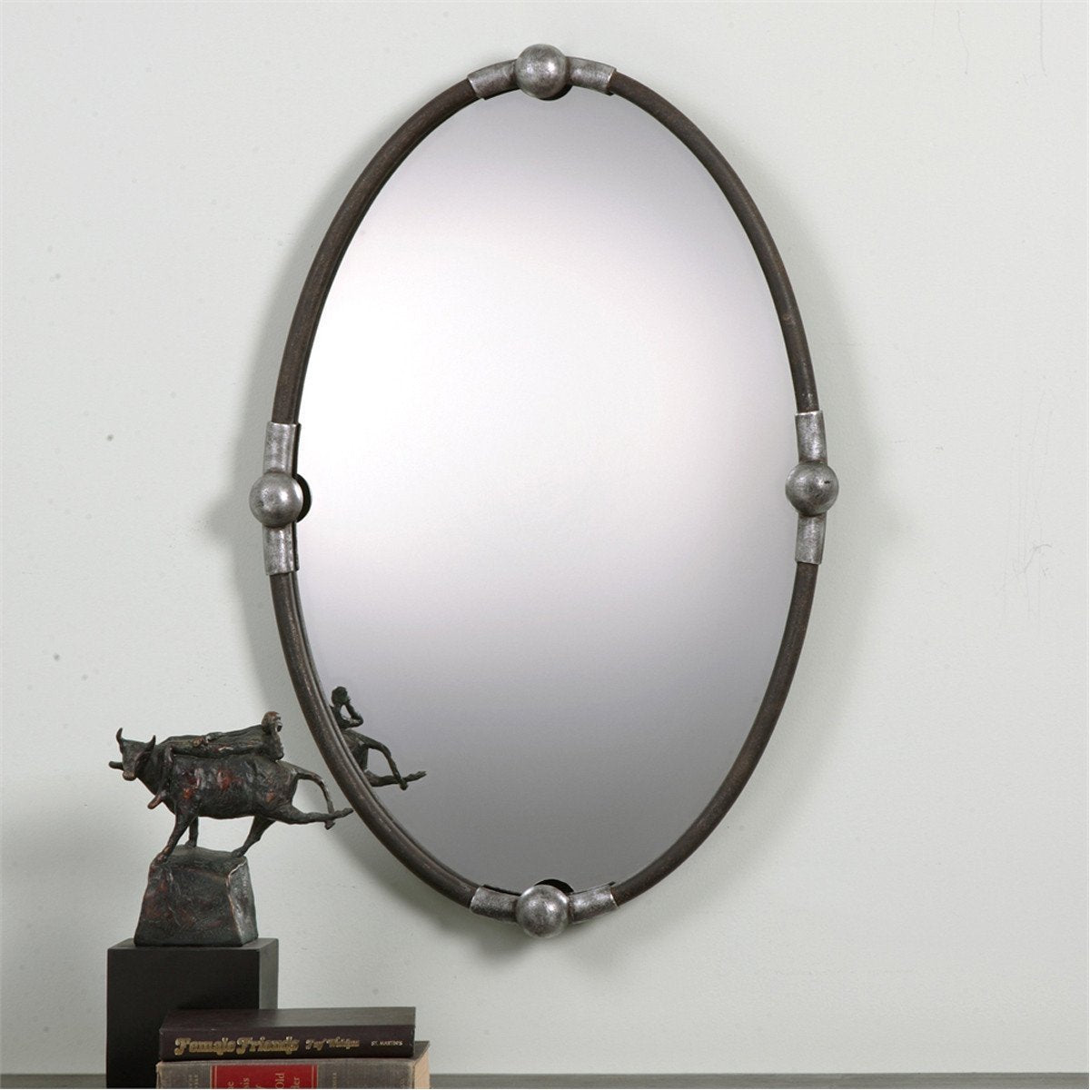 Uttermost Carrick Black Oval Mirror