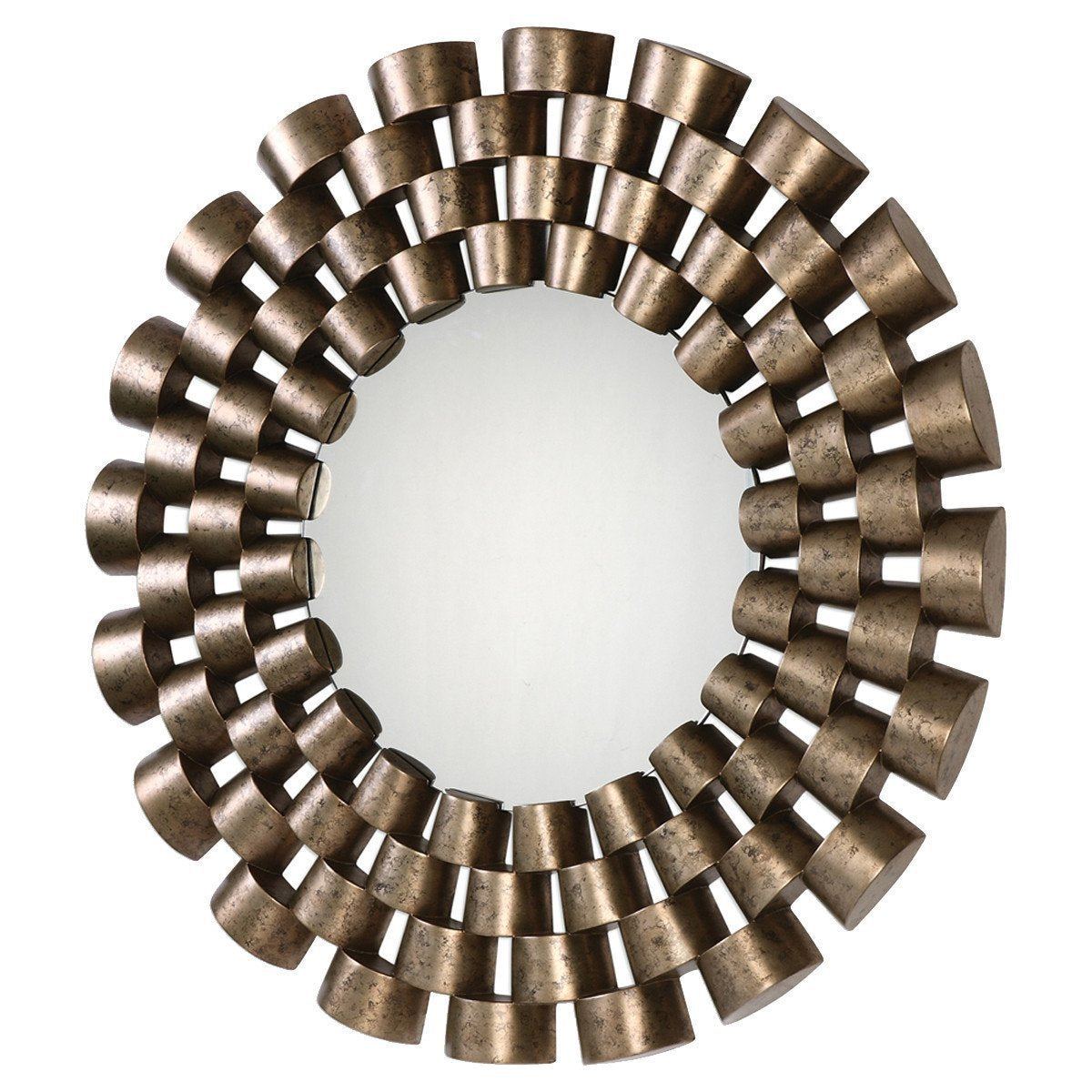 Uttermost Taurion Silver Leaf Round Mirror