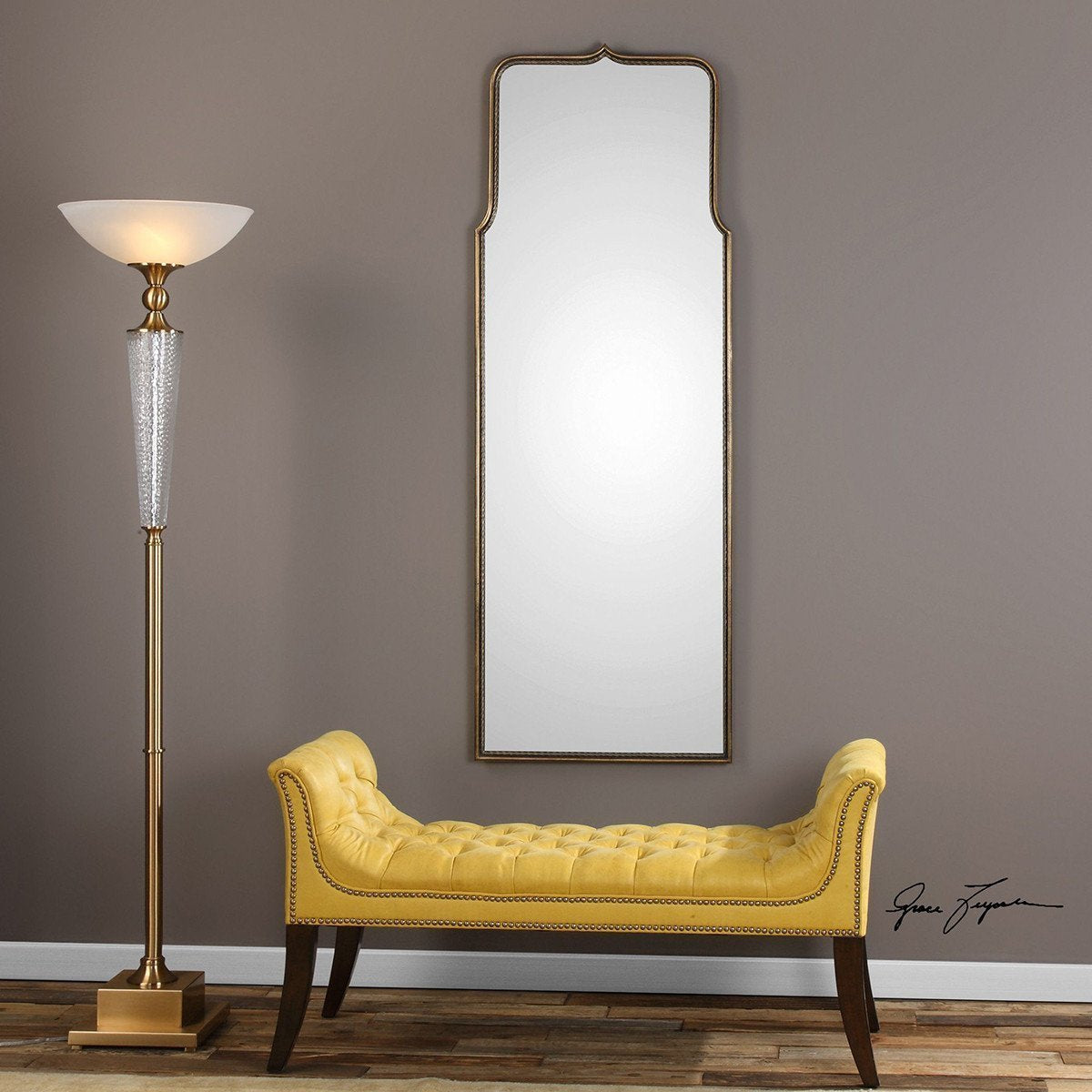 Uttermost Adelasia Antiqued Gold Mirror