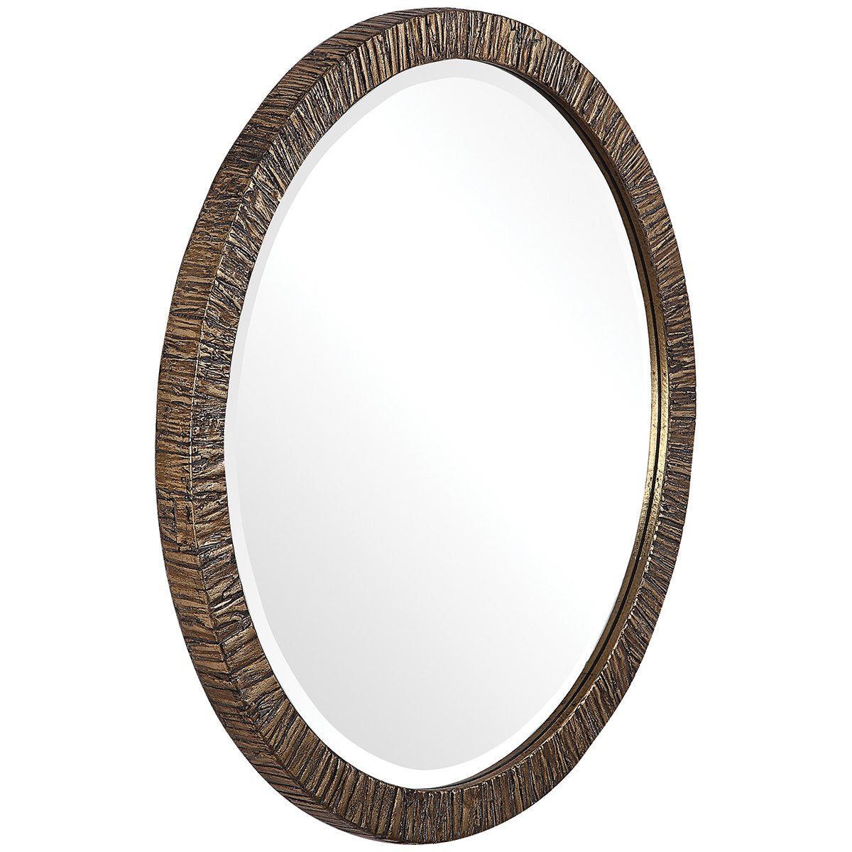 Uttermost Wayde Gold Bark Round Mirror