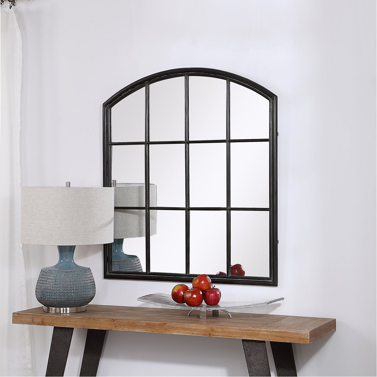 Uttermost Lyda Aged Black Arch Mirror