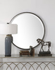 Uttermost Ada Round Steel Mirror