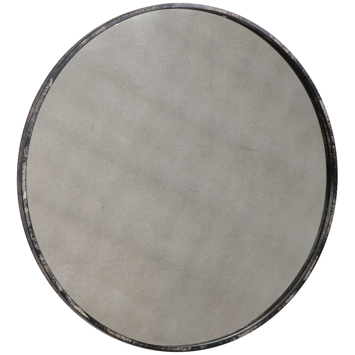 Uttermost Junius Antique White Round Mirror