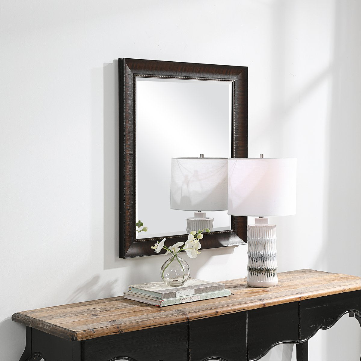 Uttermost Wythe Burnished Wood Mirror