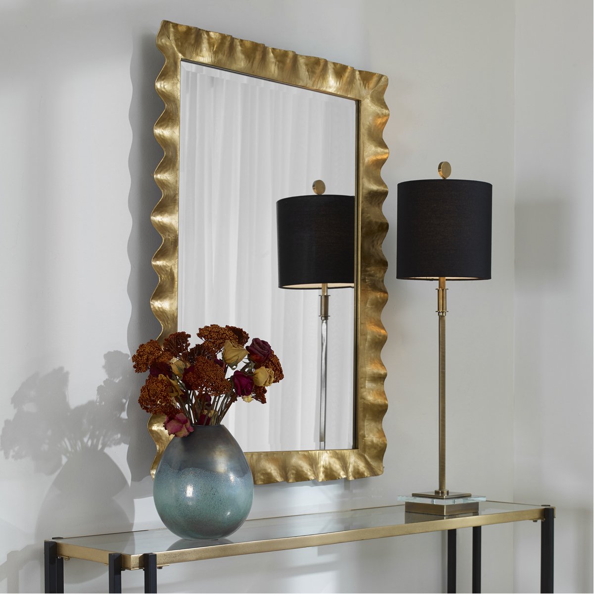 Uttermost Haya Scalloped Gold Mirror