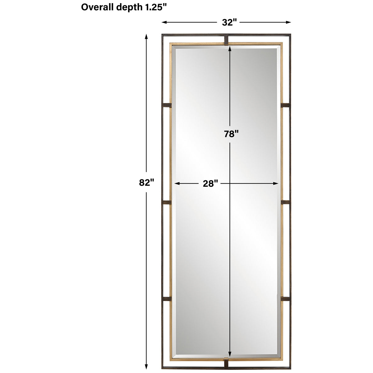 Uttermost Carrizo Tall Bronze and Gold Mirror