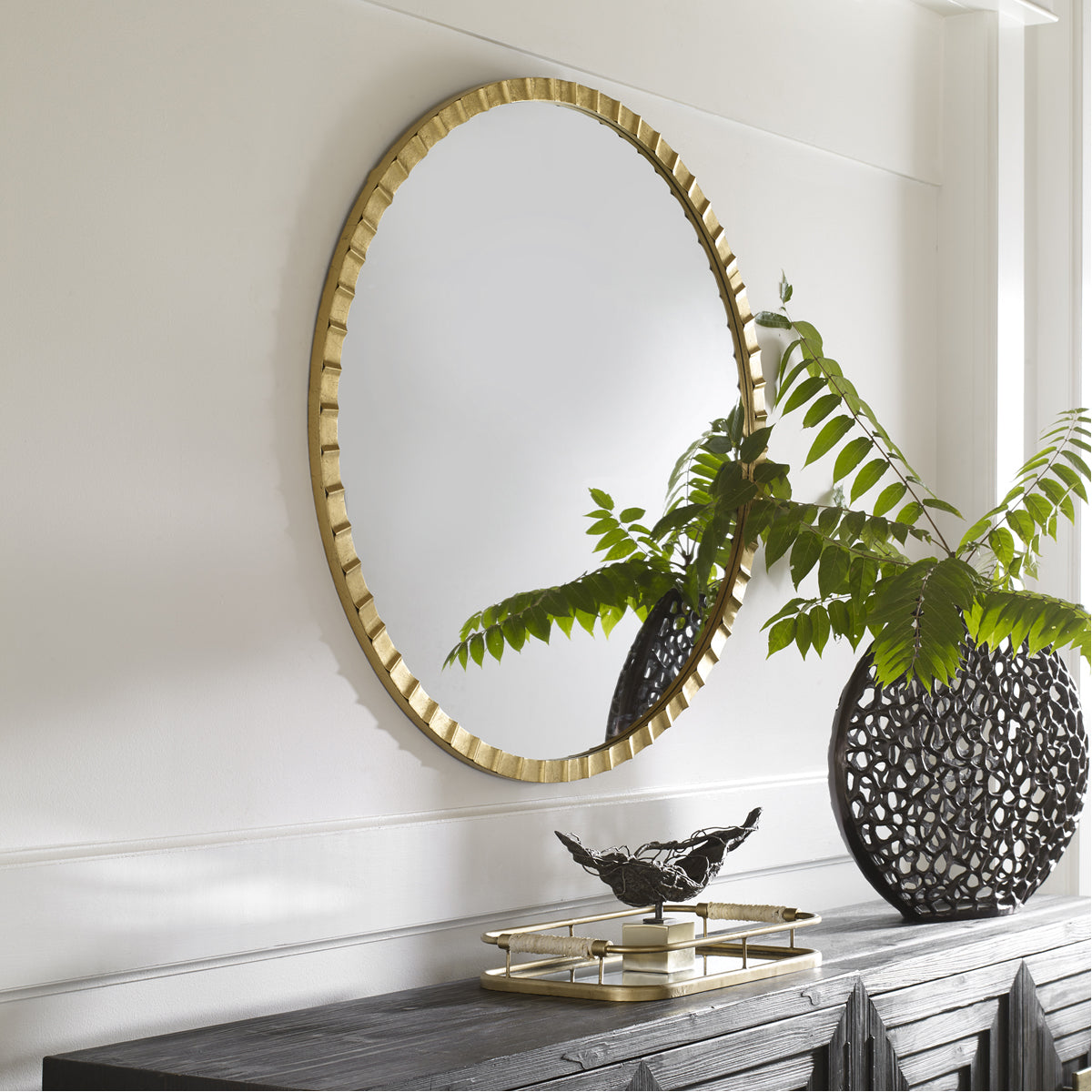 Uttermost Dandridge Gold Round Mirror