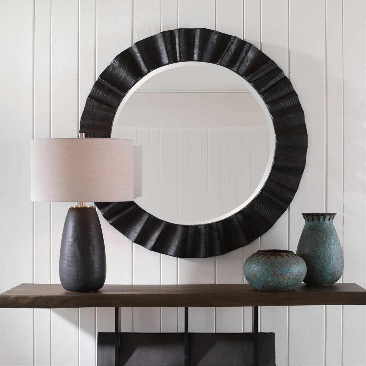 Uttermost Caribou Dark Espresso Round Mirror