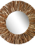 Uttermost Teak Branch Round Mirror