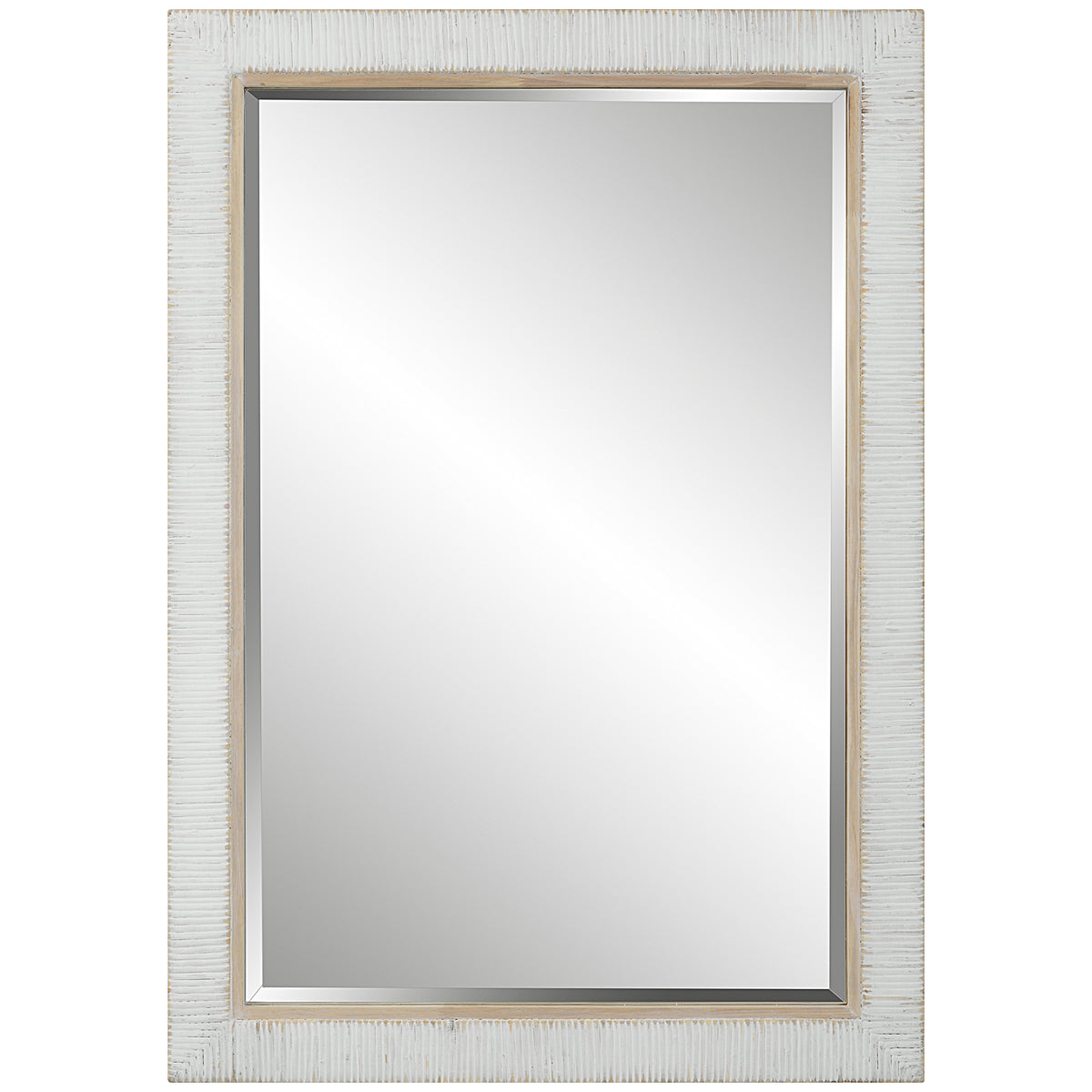 Uttermost Cape Whitewashed Rattan Mirror