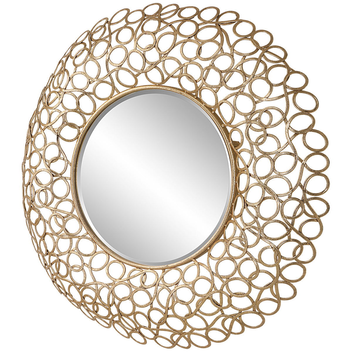 Uttermost Swirl Round Gold Mirror