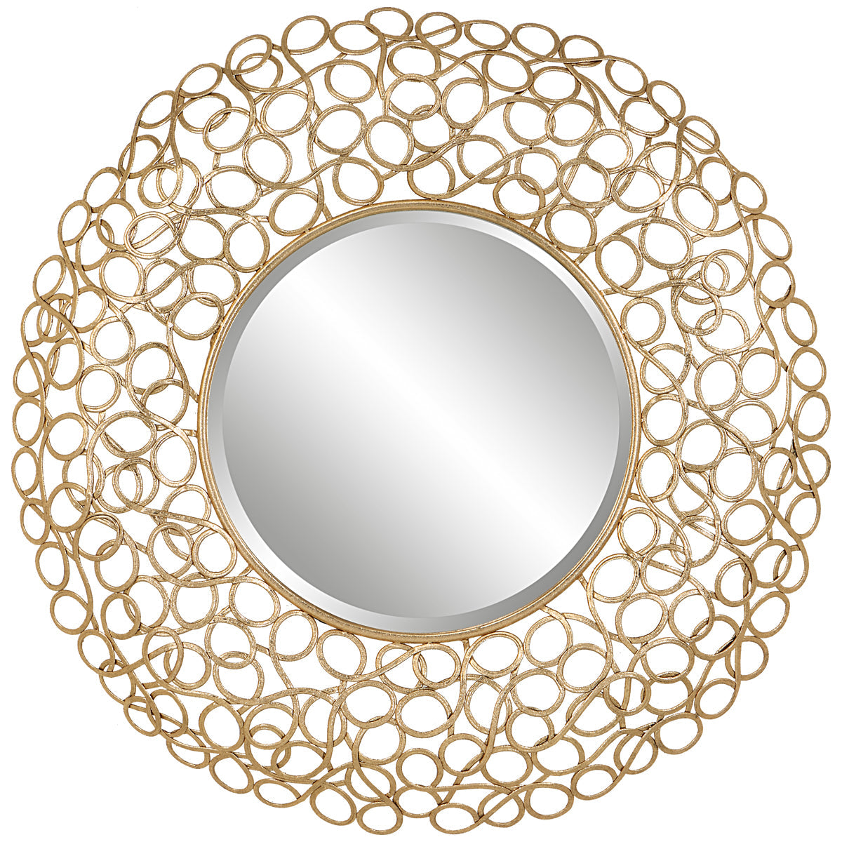 Uttermost Swirl Round Gold Mirror