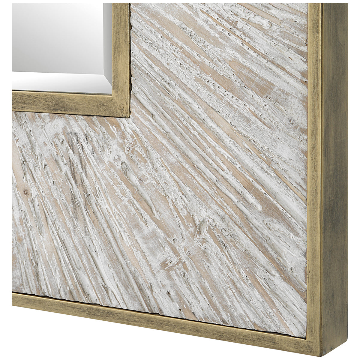 Uttermost Wharton Whitewashed Square Mirror