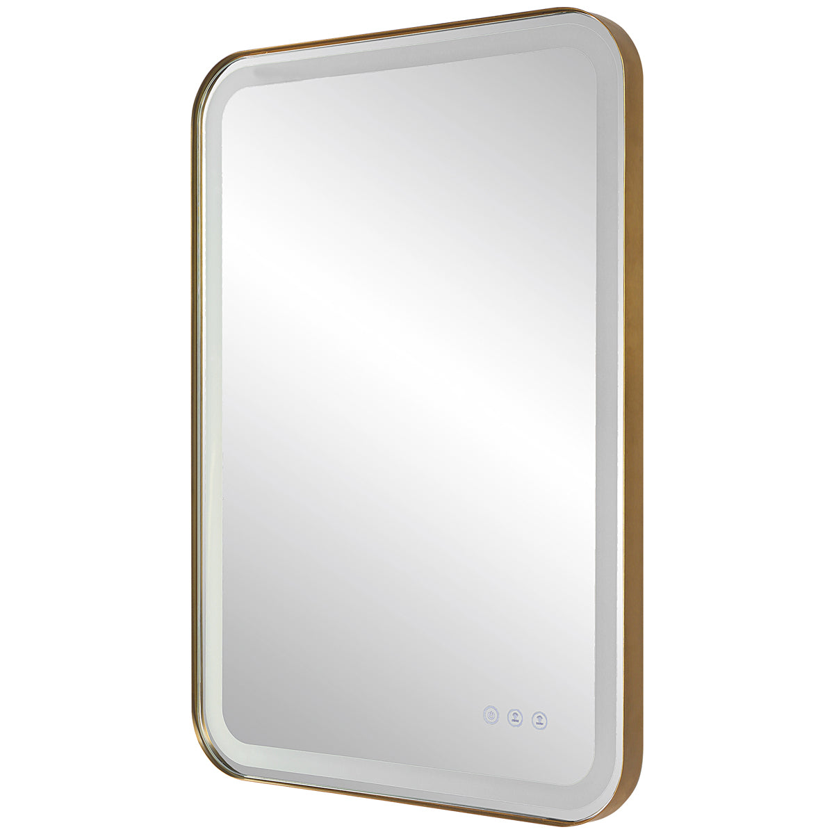 Uttermost Crofton Lighted Brass Vanity Mirror