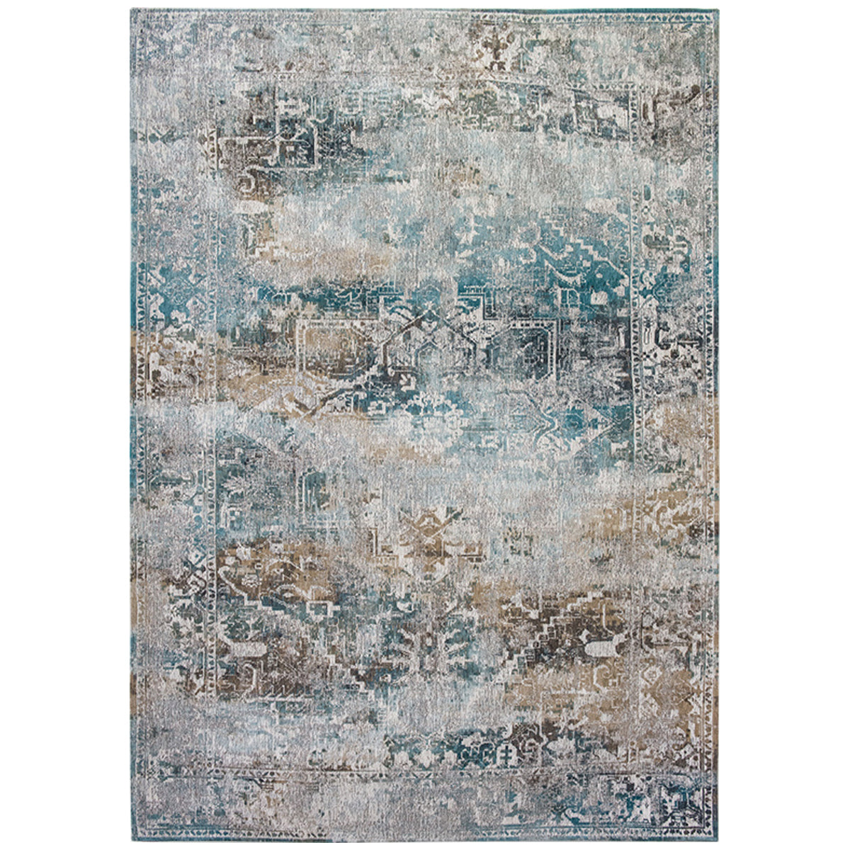 Louis de Poortere Antiquarian Heriz 9129 Blue Rug