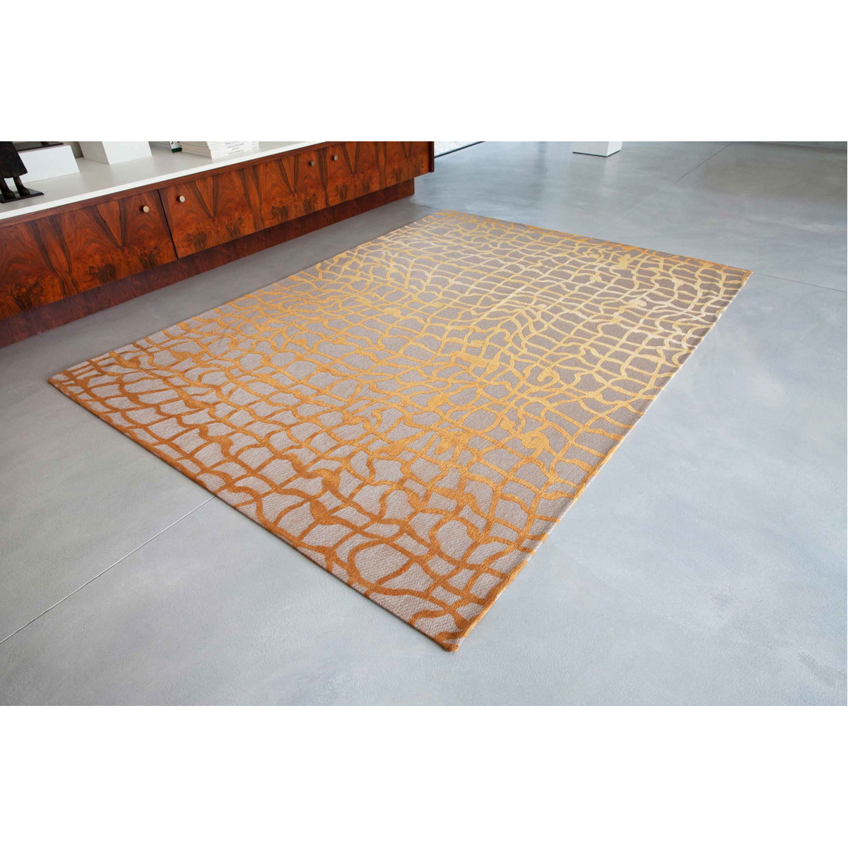 Louis de Poortere Mad Men Dedalo 9205 Yellow Scarab Rug