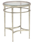 Woodbridge Furniture Glass Top Madeline Round Side Table