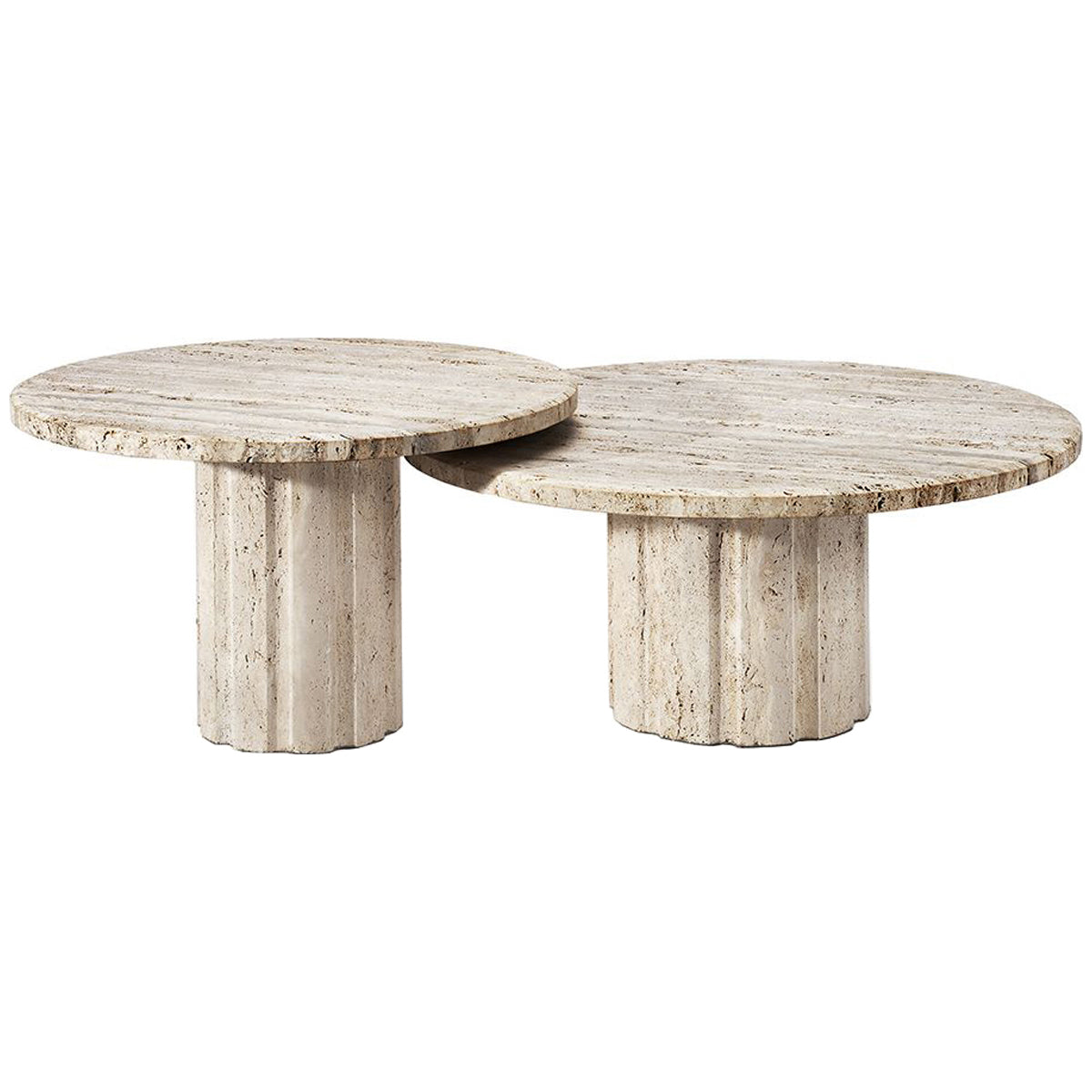 Interlude Home Amerigo Travertine Cocktail Table Set - Travertine