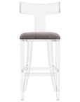 Interlude Home Tristan Klismos Bar Stool - Grey Velvet