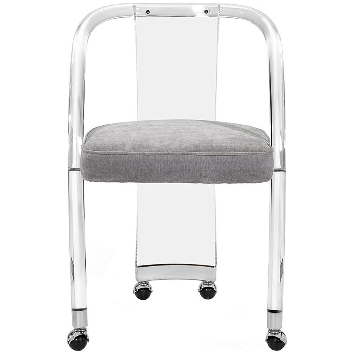 Interlude Home Willa Desk Chair - Ocean Grey/Silver