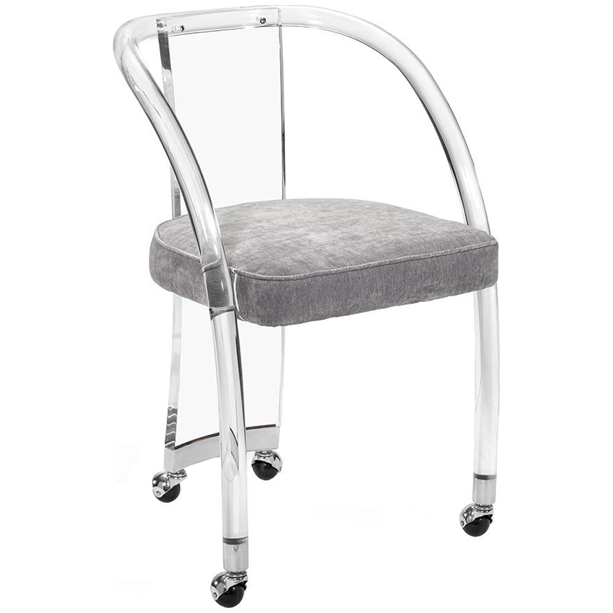 Interlude Home Willa Desk Chair - Ocean Grey/Silver