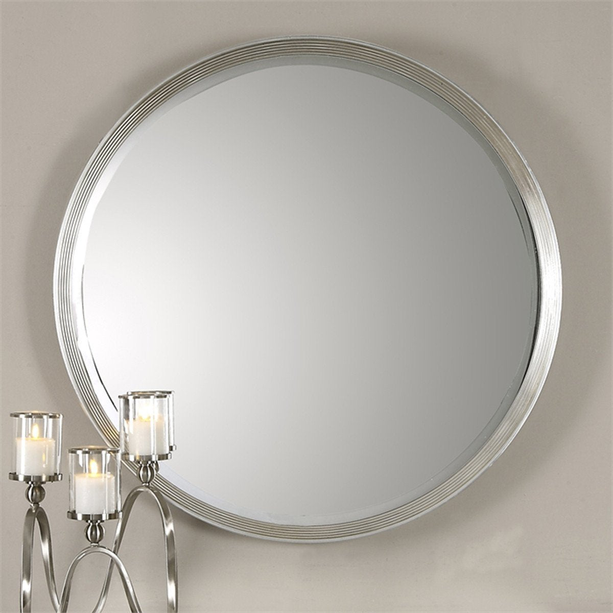 Uttermost Serenza Round Silver Mirror