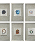 Uttermost Agate Stone Silver Wall Art, 6-Piece Set