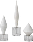 Uttermost Alize White Stone Sculptures, 3-Piece Set