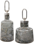 Uttermost Storm Art Glass Bottles, 2-Piece Set