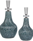 Uttermost Almera Dark Teal Bottles, 2-Piece Set