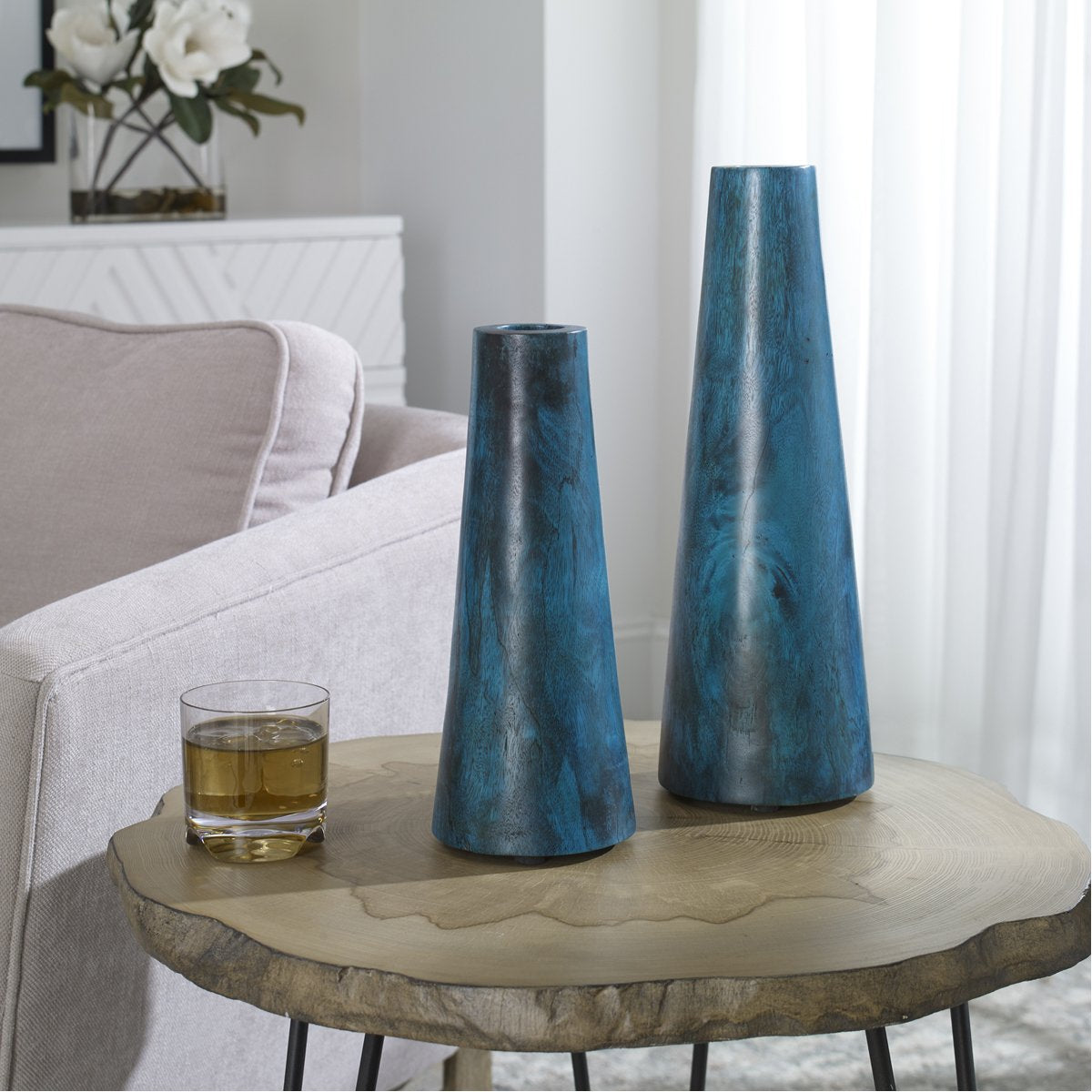 Uttermost Mambo Blue Vases, 2-Piece Set