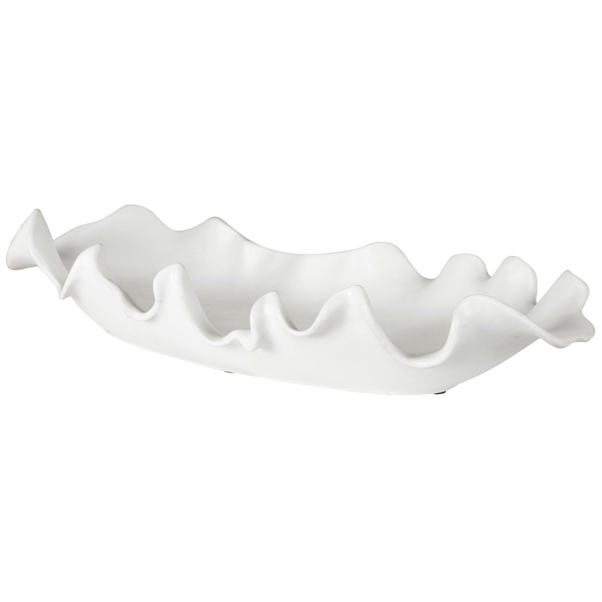 Uttermost Ruffled Feathers Modern White Bowl