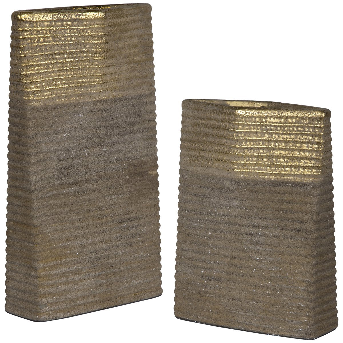 Uttermost Riaan Ribbed Vases, 2-Piece Set