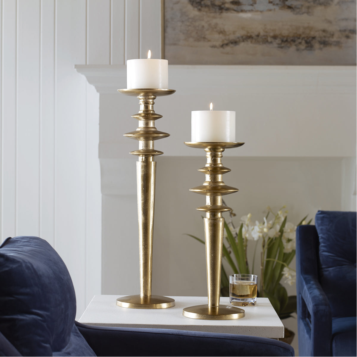 Uttermost Highclere Gold Candleholders, 2-Piece Set