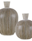 Uttermost Islander White Washed Vases, 2-Piece Set