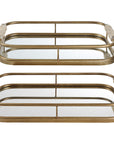 Uttermost Rosea Brushed Gold Trays, 2-Piece Set