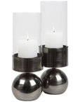 Uttermost Tilston Gunmetal Candleholders, 2-Piece Set