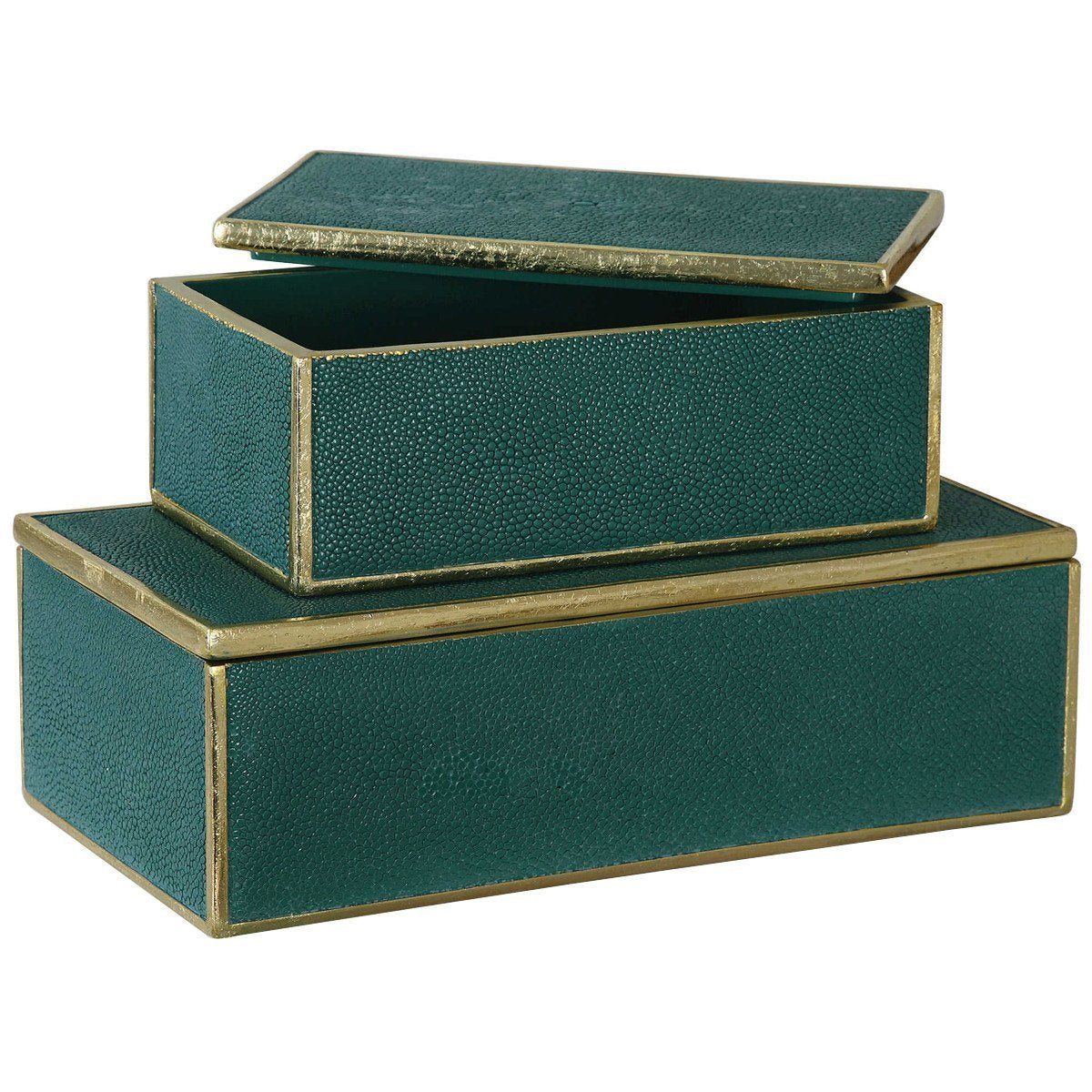 Uttermost Karis Emerald Green Boxes, 2-Piece Set