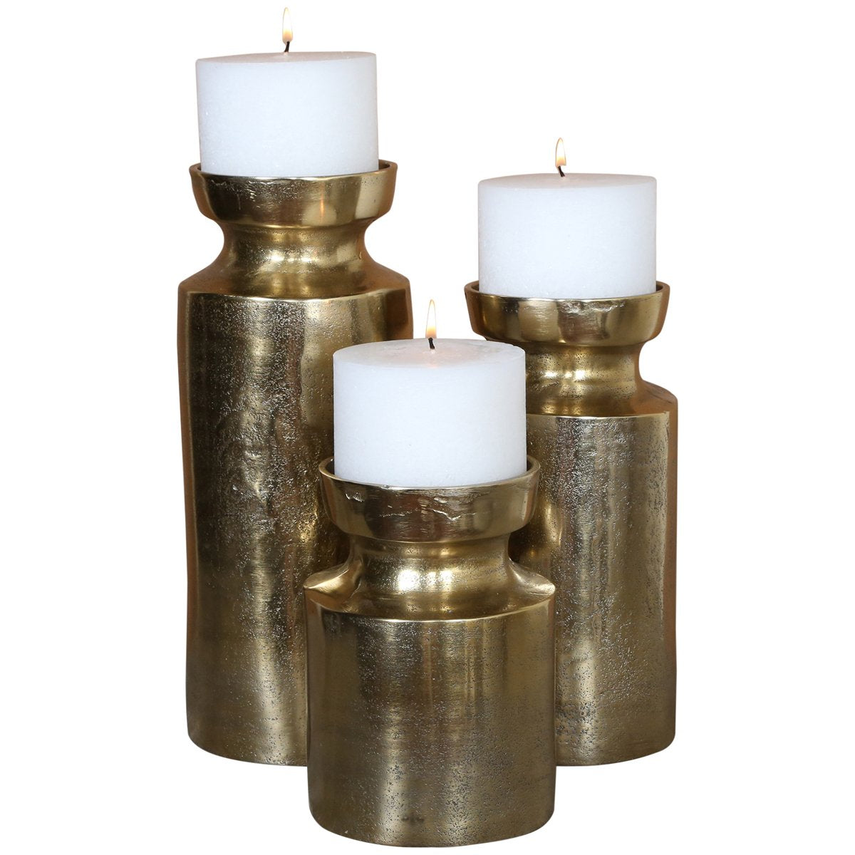 Uttermost Amina Antique Brass Candleholders, 3-Piece Set