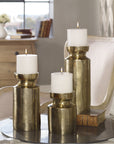 Uttermost Amina Antique Brass Candleholders, 3-Piece Set