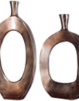 Uttermost Kyler Textured Bronze Vases, 2-Piece Set