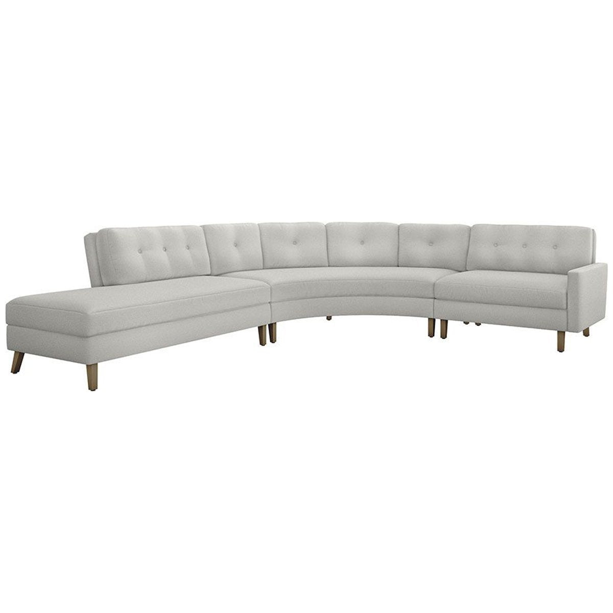 Interlude Home Aventura Chaise Sectional - Faux Linen