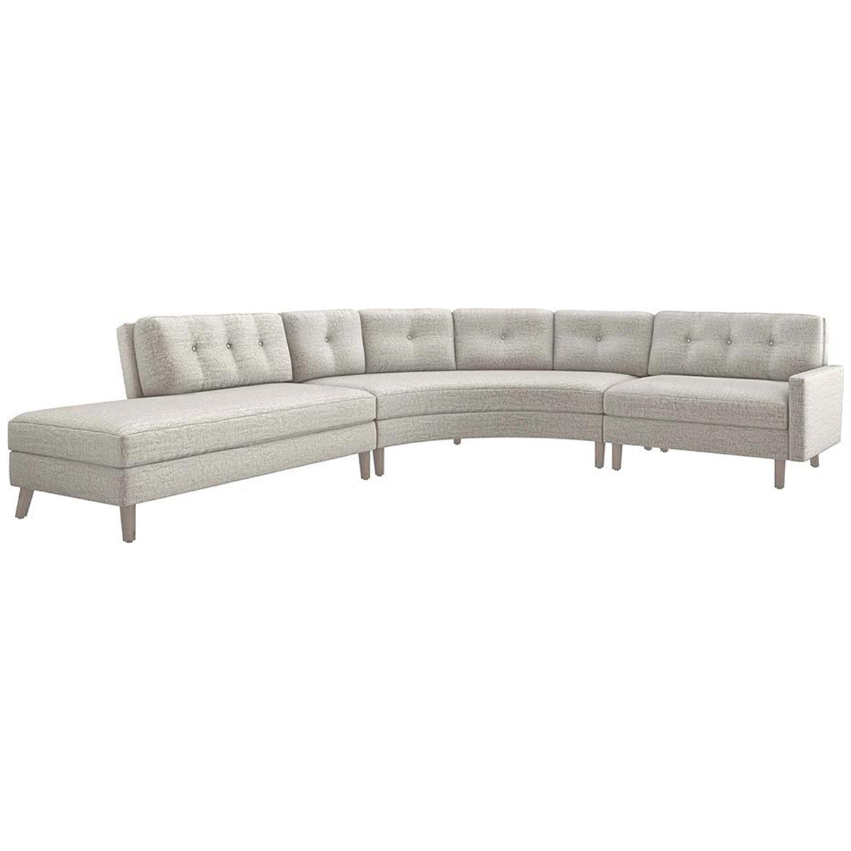 Interlude Home Aventura Chaise 3-Piece Sectional - Storm