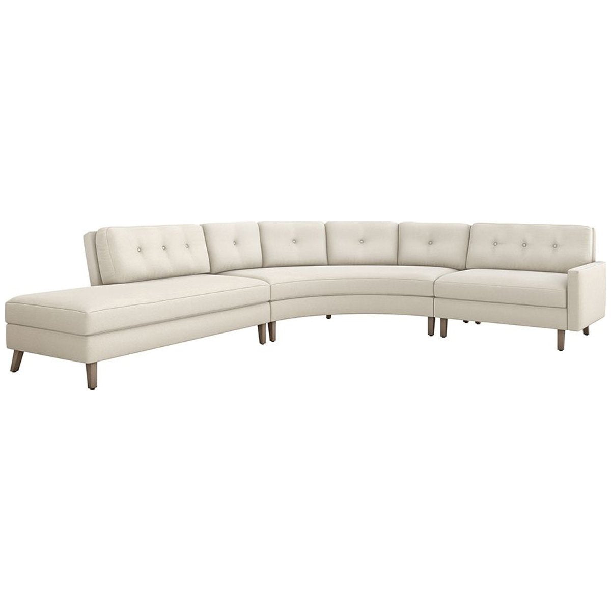 Interlude Home Aventura Chaise Sectional - Faux Linen