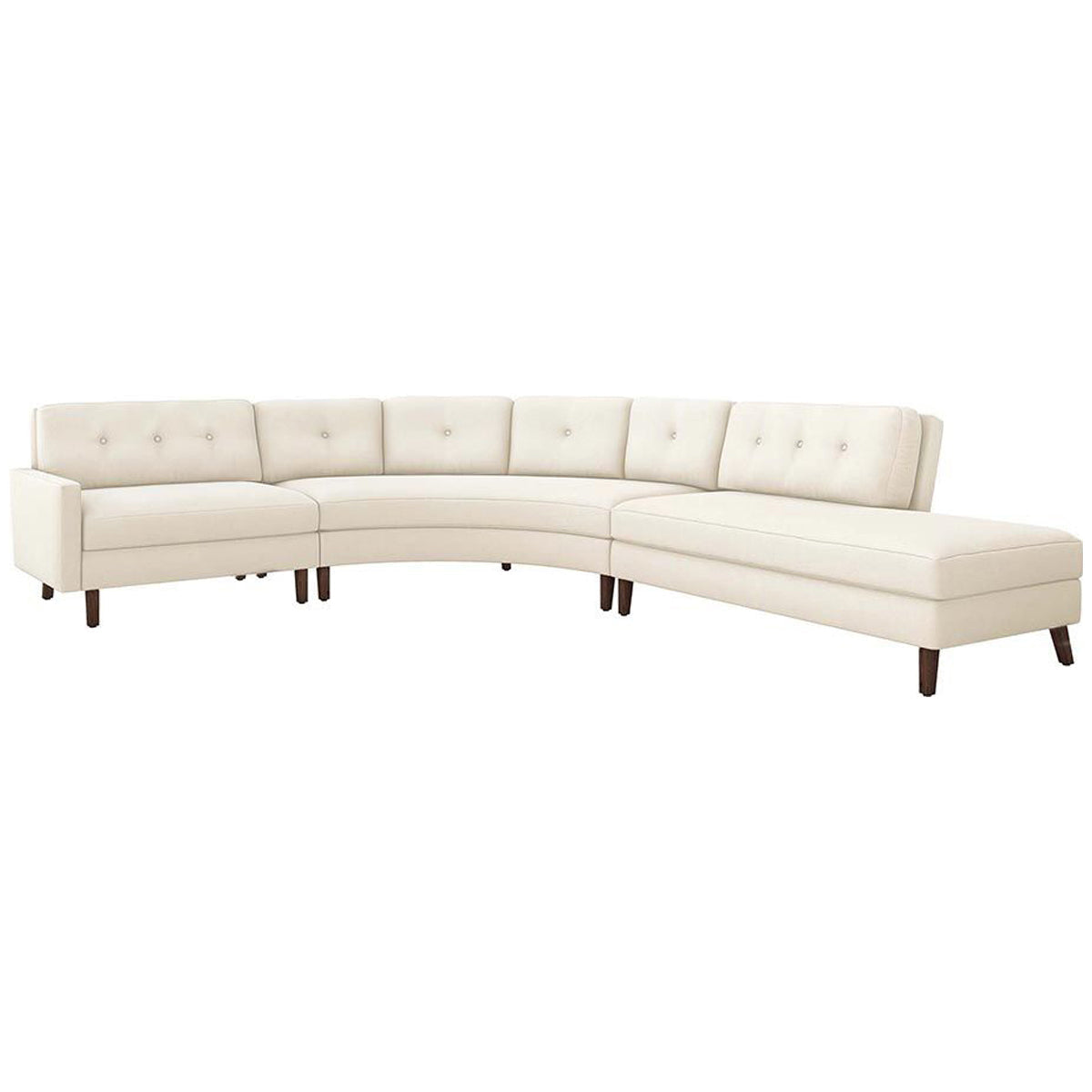 Interlude Home Aventura Chaise 3-Piece Sectional - Pure