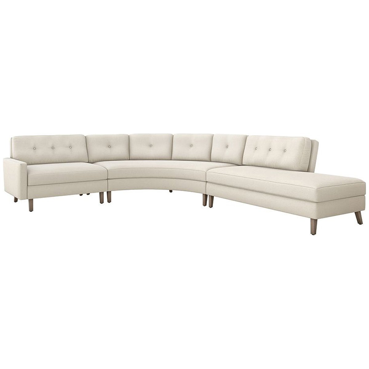 Interlude Home Aventura Chaise Sectional - Faux Linen